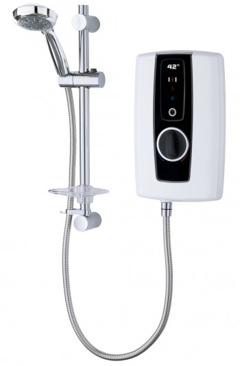 electric shower touch white black lead